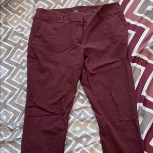 Loft Marissa Maroon Skinny Pants